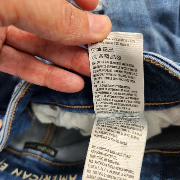 American Eagle Distressed High Rise Jegging Medium Wash Denim Flap Jeans Sz 6R - Picture 11 of 15
